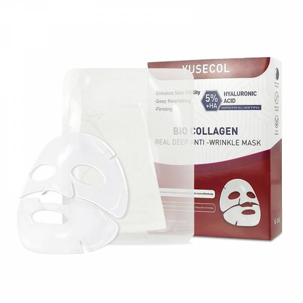 YUSECOL Bio-Collagen Anti-Wrinkle Mask, with 5% Hyaluronic Acid, for Firming, Anti-Aging and Hydrating